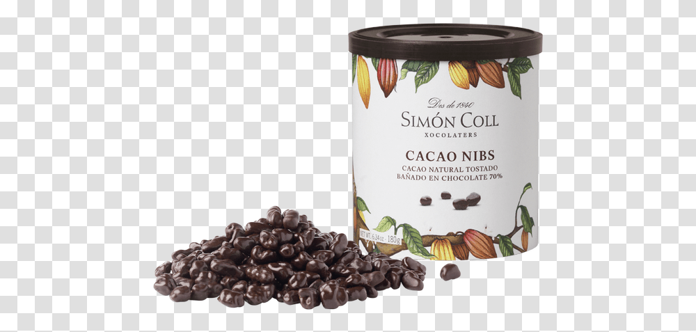 Nibs De Cacao Con Chocolate, Plant, Food, Fruit, Tin Transparent Png