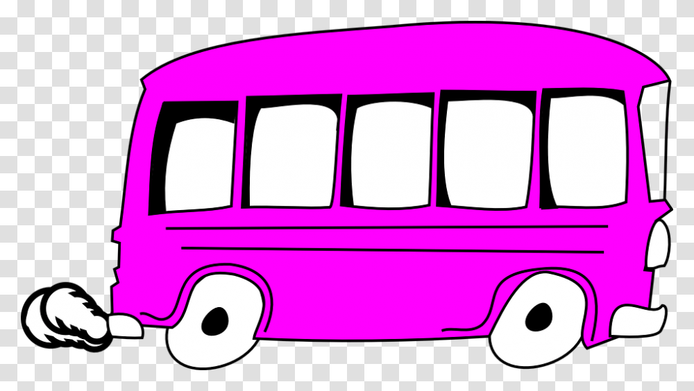 Nibus Nibus Escolar Rosa Transporte Veculo Bus Clip Art, Van, Vehicle, Transportation, Minibus Transparent Png