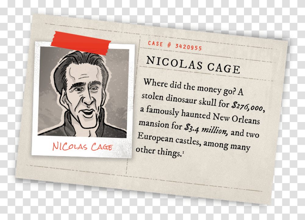 Nic Cage, Person, Human, Id Cards Transparent Png
