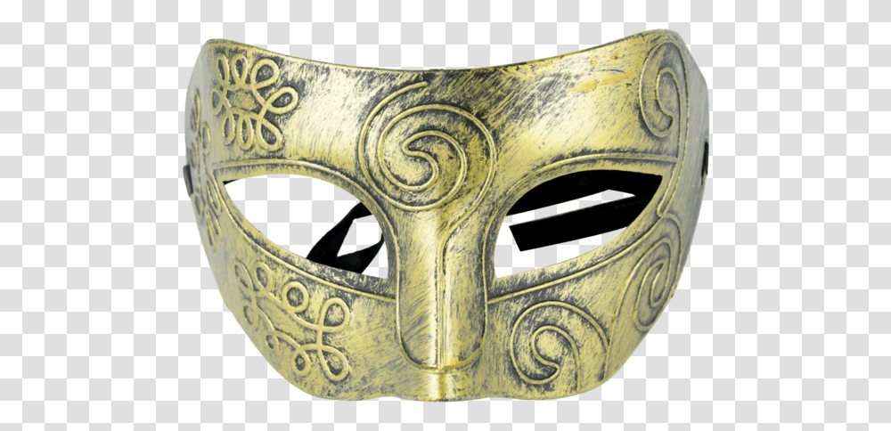 Niceeshop New Flashing Male Mask Halloween Masquerade Half Greek Theatre Mask, Gun, Weapon, Weaponry, Bronze Transparent Png