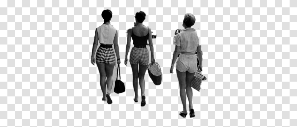 Niche 50s Filler 1950 Vintage Blackandwhite Aesthetic Vintage People Walking, Person, Shorts, Skirt Transparent Png