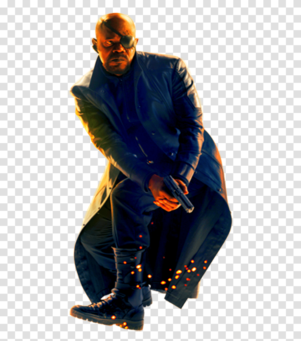 Nick Fury, Coat, Person, Jacket Transparent Png