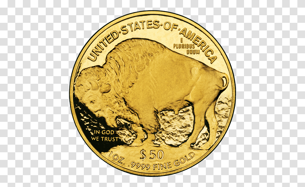 Nickel 24 Karat Coin Gold Bull Wertvolll Jewel Usa 50 Dollar Coin, Money, Lion, Wildlife, Mammal Transparent Png
