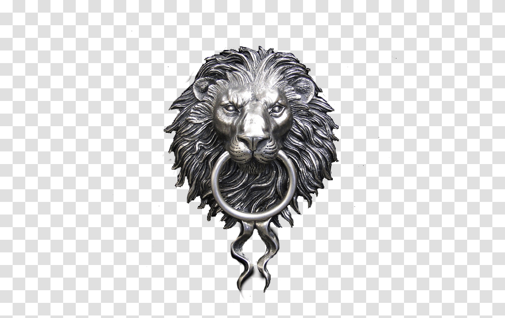 Nickel Plated Lion Head Lion Head Door Knocker Satin Nickel, Mammal, Animal, Elk Transparent Png
