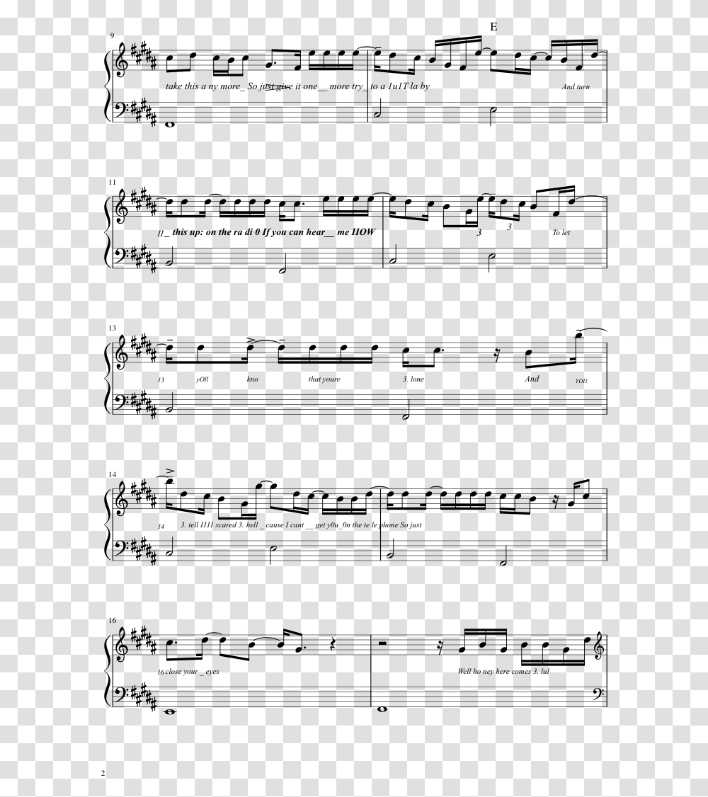 Nickelback Sheet Music 2 Of 5 Pages Sheet Music, Gray, World Of Warcraft Transparent Png
