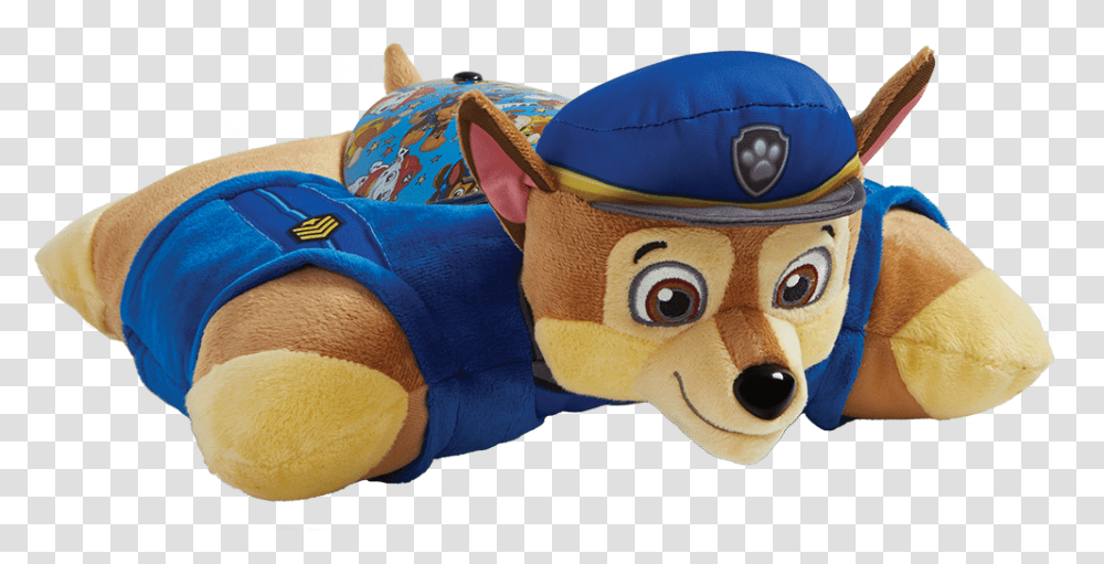 Nickelodeon Paw Patrol Chase Sleeptime Lite Unfolded Pillow Pets, Plush, Toy, Person, Human Transparent Png