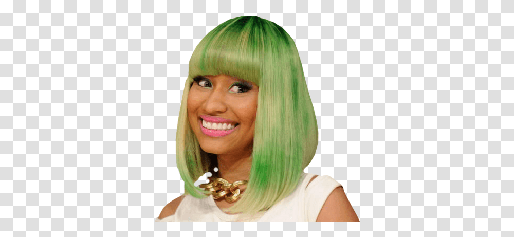 Nicki Minaj Hair Styles Green Eyes Blonde Long Bob Nicki Minaj Green Hair, Person, Wig, Face, Accessories Transparent Png