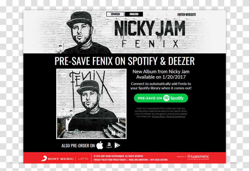 Nicky Jam Presave For Spotify Pre Order Album Spotify, Poster, Advertisement, Person, Human Transparent Png