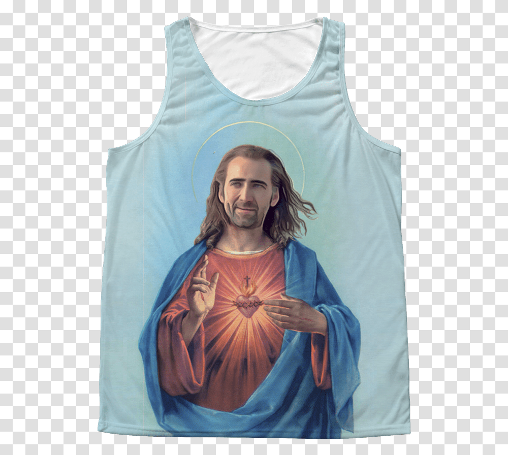 Nicolas Cage As Jesus Tank, Apparel, Person, Human Transparent Png