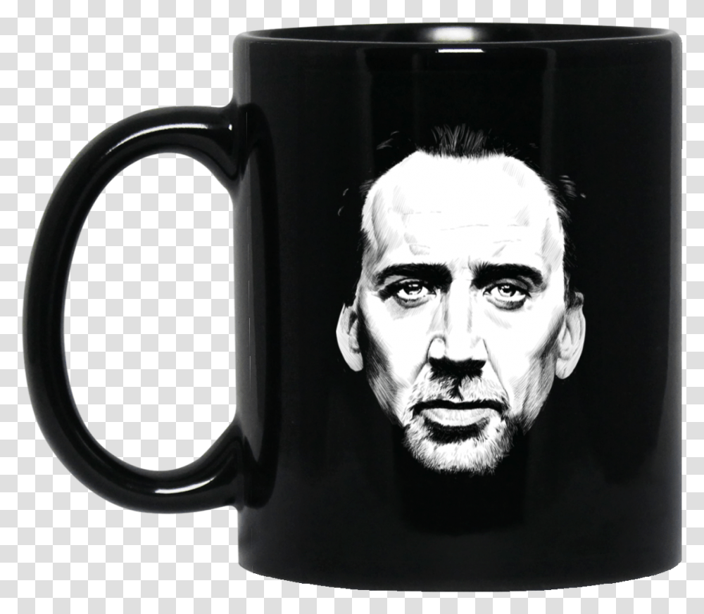 Nicolas Cage Face Blac, Coffee Cup, Person, Human, Soil Transparent Png