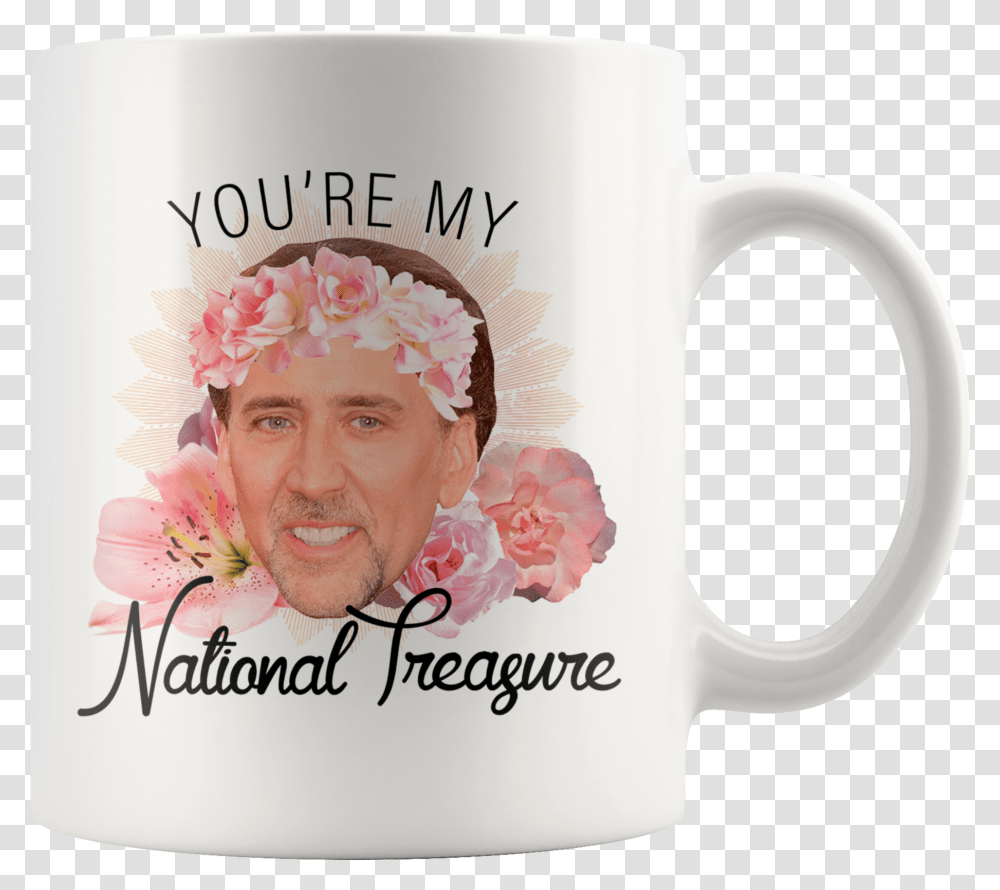 Nicolas Cage You're My National Treasure, Coffee Cup, Person, Human, Soil Transparent Png