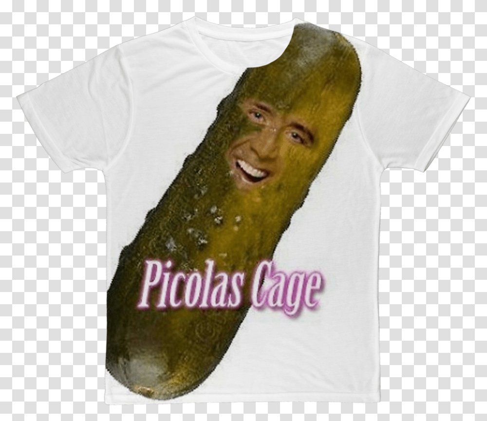 Nicolas Cagepicolas Cage Classic Sublimation Adult Pickle, T-Shirt, Apparel, Relish Transparent Png