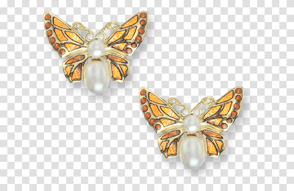 Nicole Barr Designs 18 Karat Gold Butterfly Stud Earrings Orange Earrings, Accessories, Accessory, Jewelry, Brooch Transparent Png