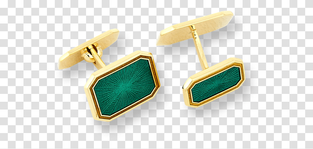 Nicole Barr Designs 18 Karat Gold Hexagonal Cufflinks Green Earrings, Goggles, Accessories, Accessory, Treasure Transparent Png