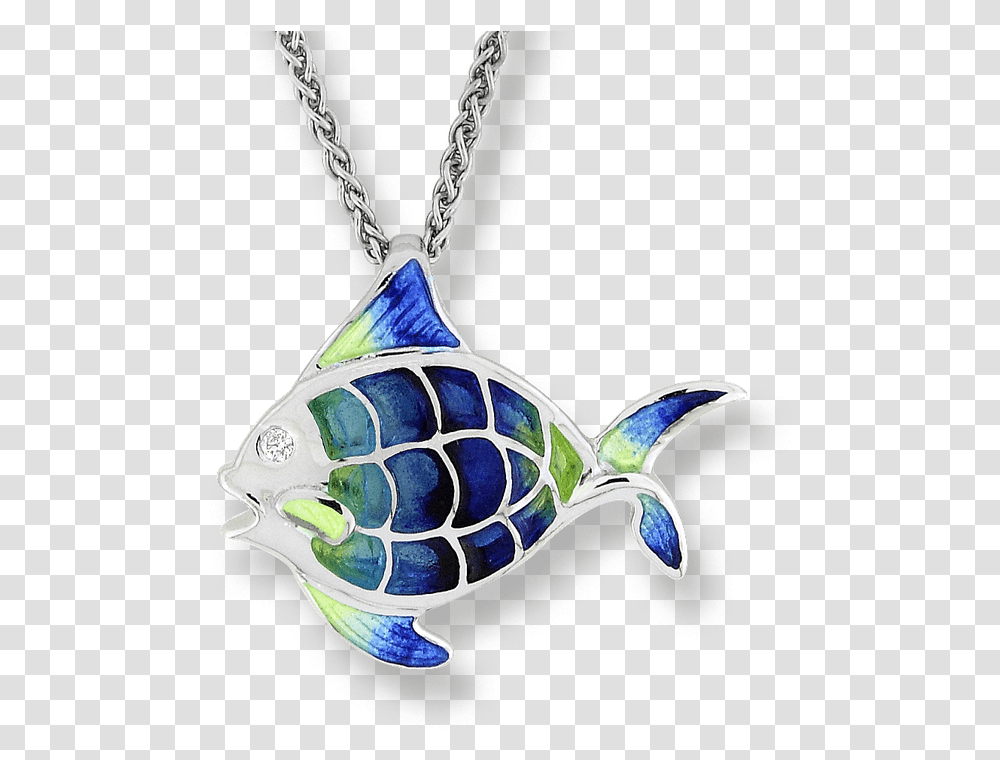 Nicole Barr Designs Sterling Silver Angel Fish Necklace Turquoise Necklace, Turtle, Reptile, Sea Life, Animal Transparent Png