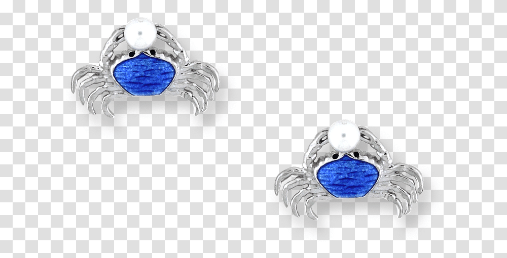 Nicole Barr Designs Sterling Silver Crab Stud Earrings Blue Crystal, Accessories, Accessory, Jewelry, Gemstone Transparent Png