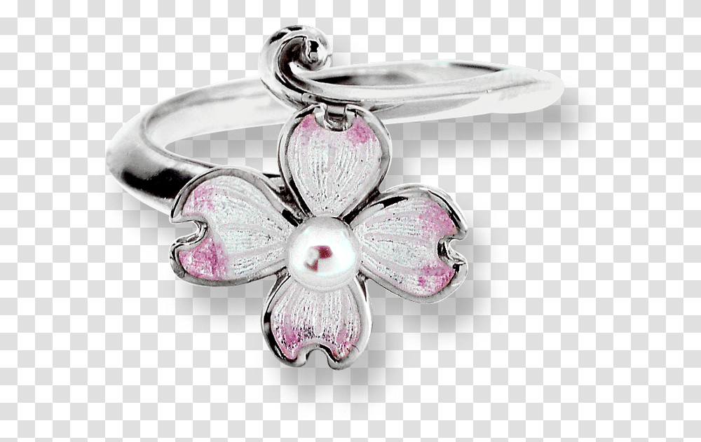 Nicole Barr Designs Sterling Silver Dogwood Ring White Body Jewelry, Accessories, Accessory, Brooch, Diamond Transparent Png