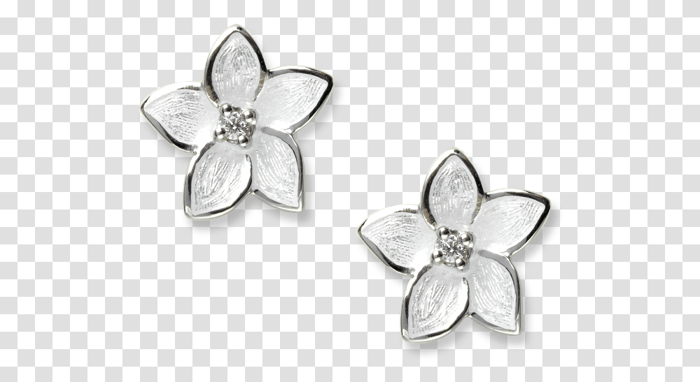 Nicole Barr Designs Sterling Silver Stephanotis Floral Body Jewelry, Accessories, Accessory, Earring, Crystal Transparent Png
