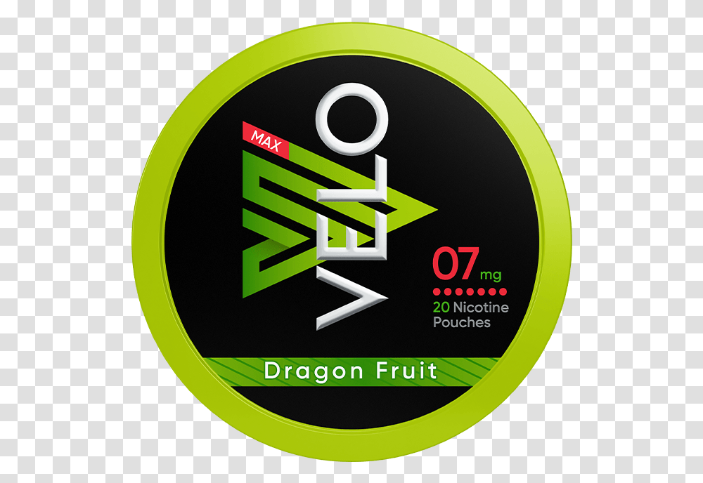 Nicotine Pouch Cans 2mg 4mg & 7mg Velo Velo Dragon Fruit, Label, Text, Poster, Advertisement Transparent Png