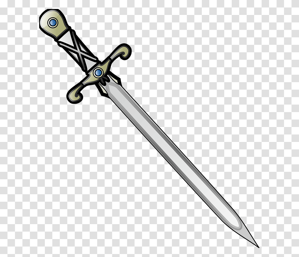 Nicubunu Long Sword Clipart Sword, Blade, Weapon, Weaponry, Knife Transparent Png