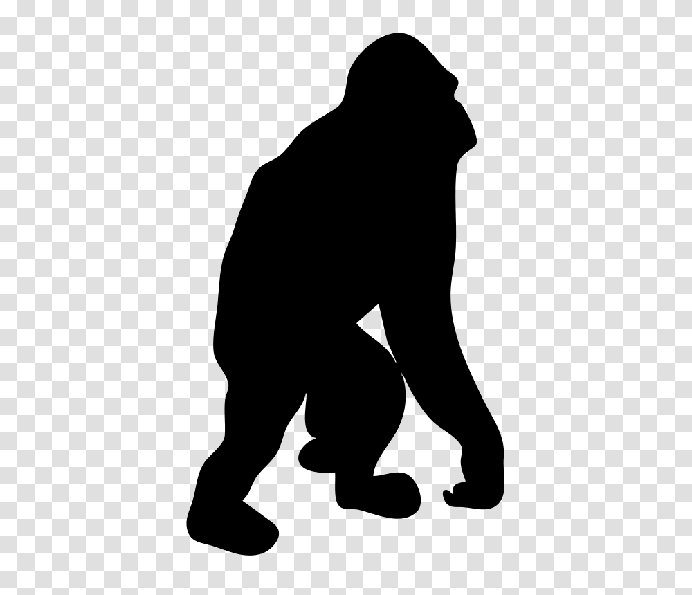 Nicubunu Orangutan Contour, Animals, Gray, World Of Warcraft Transparent Png