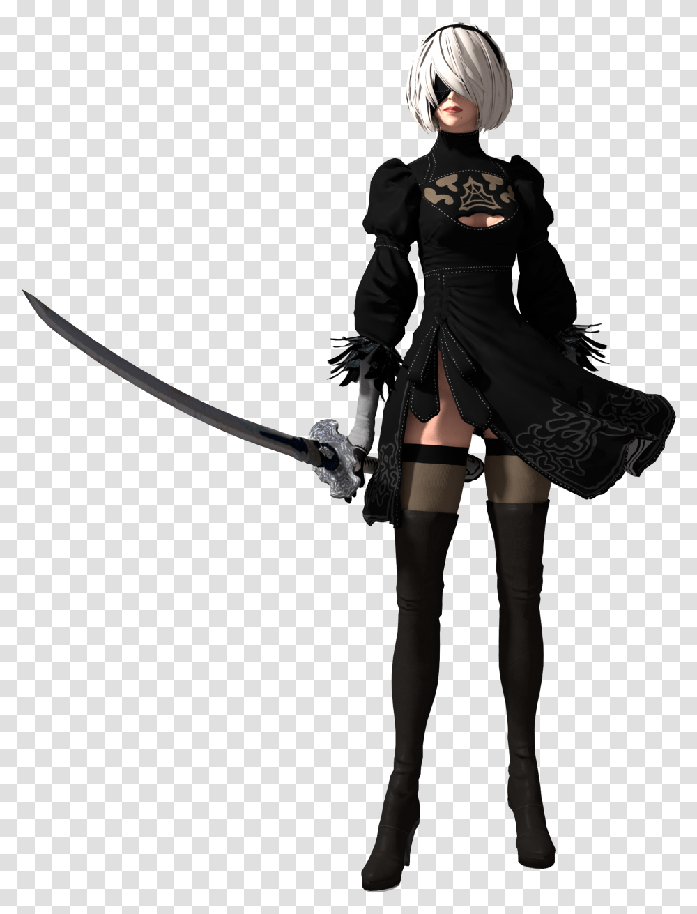Nier Automata, Person, Long Sleeve, Female Transparent Png