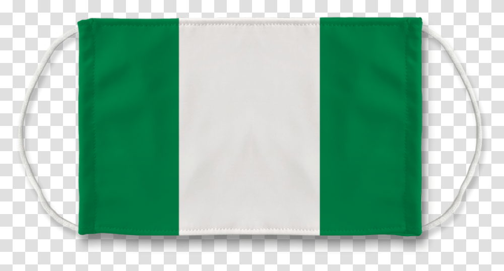 Nigeria Flag Face Mask Solid, Text, Symbol, Bag, Clothing Transparent Png