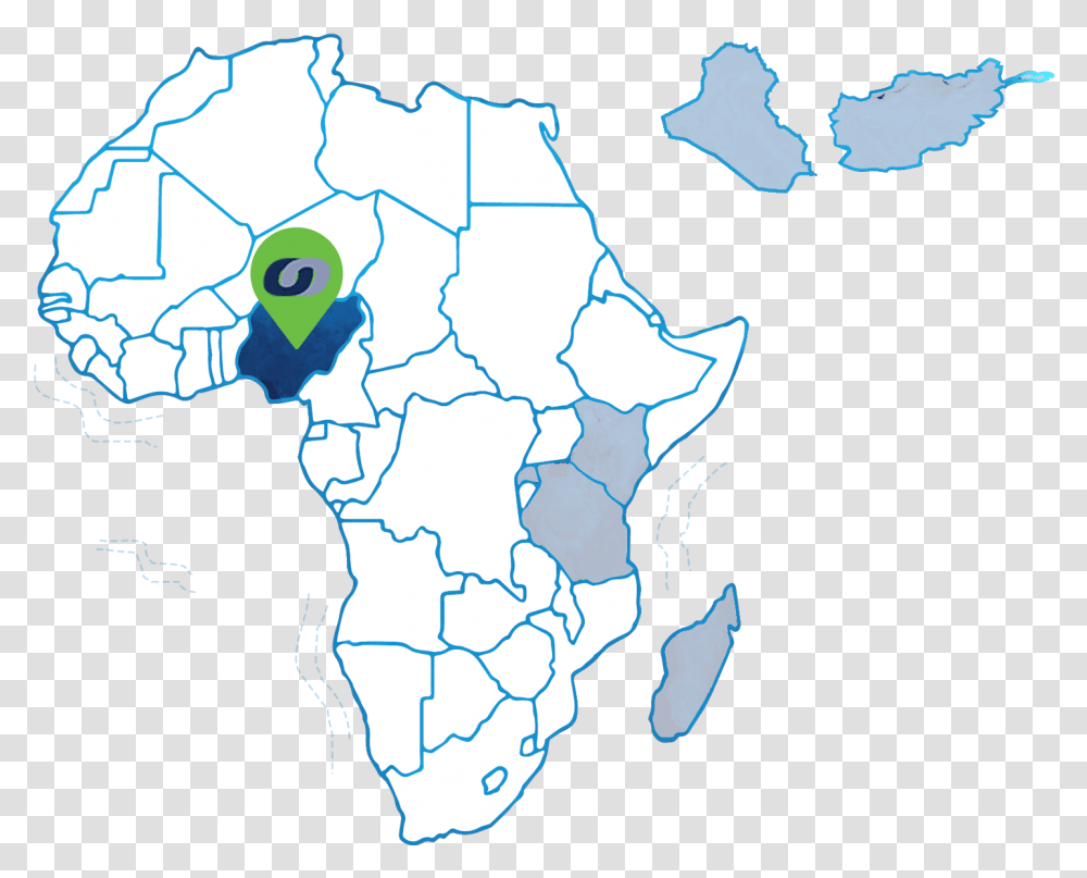 Nigeria Map Guinea On Africa Map, Diagram, Plot, Atlas, Silhouette Transparent Png