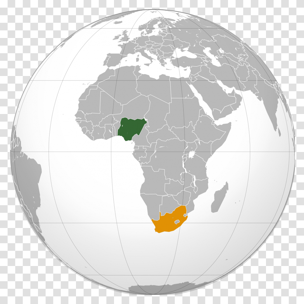 Nigeria South Africa Locator South Africa And Nigeria, Outer Space, Astronomy, Universe, Soccer Ball Transparent Png