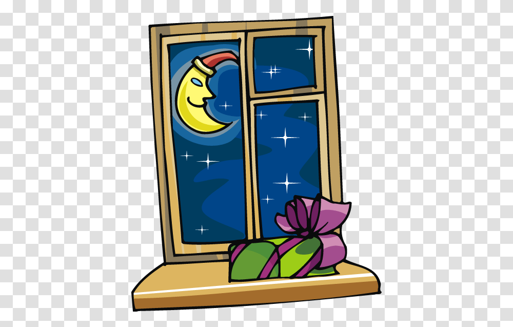 Night Christmas Clipart Clipart Window With Night Sky, Plant, Outdoors Transparent Png