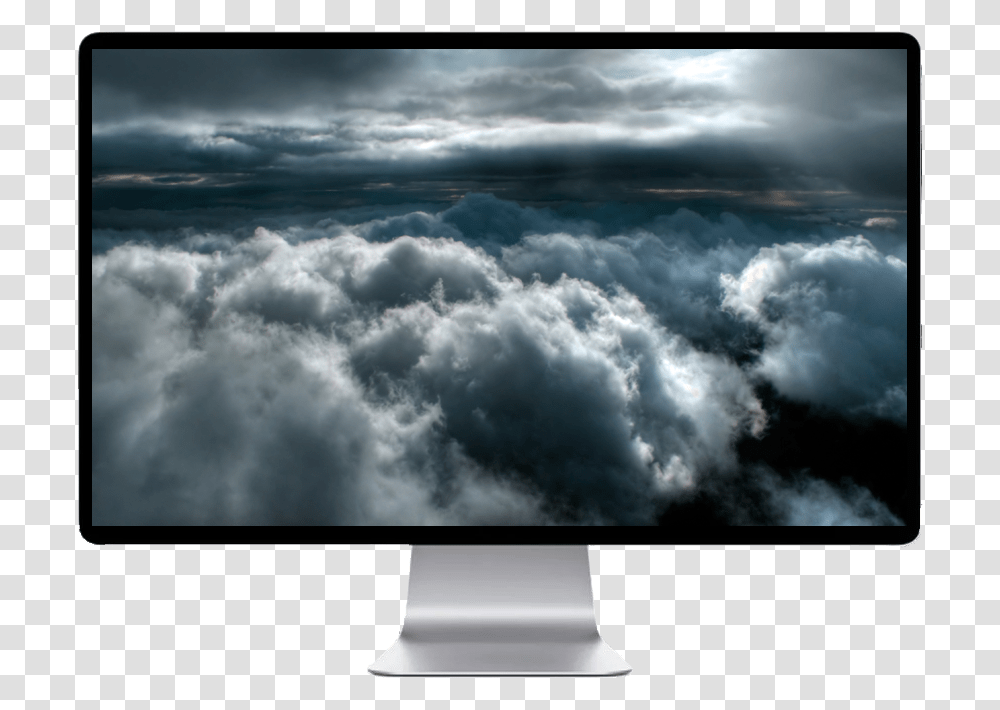 Night Clouds Tempest Uk, Monitor, Screen, Electronics, Display Transparent Png