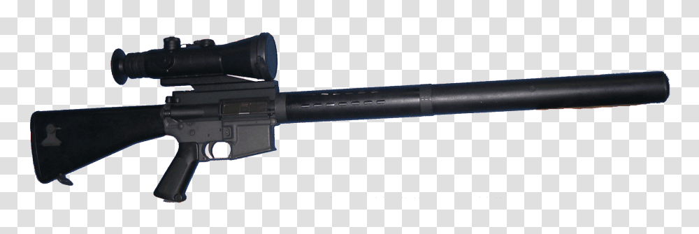 Night Fighting Weapon System Rifle With Nvs Scope, Gun, Weaponry, Machine Gun Transparent Png