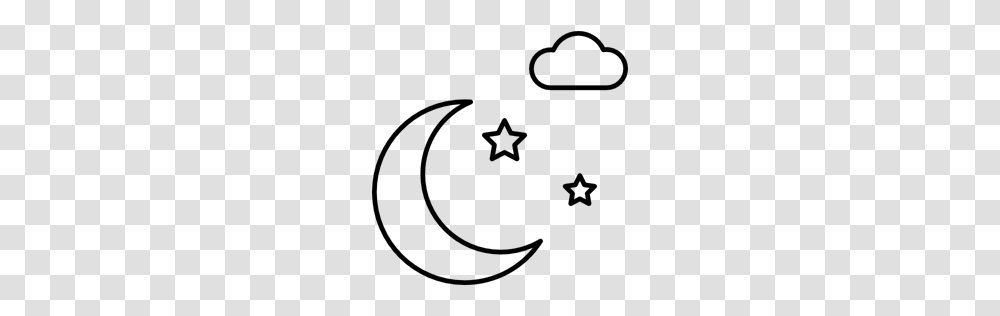 Night Half Moon Stars Nature Cloud Moon Icon, Gray, World Of Warcraft Transparent Png