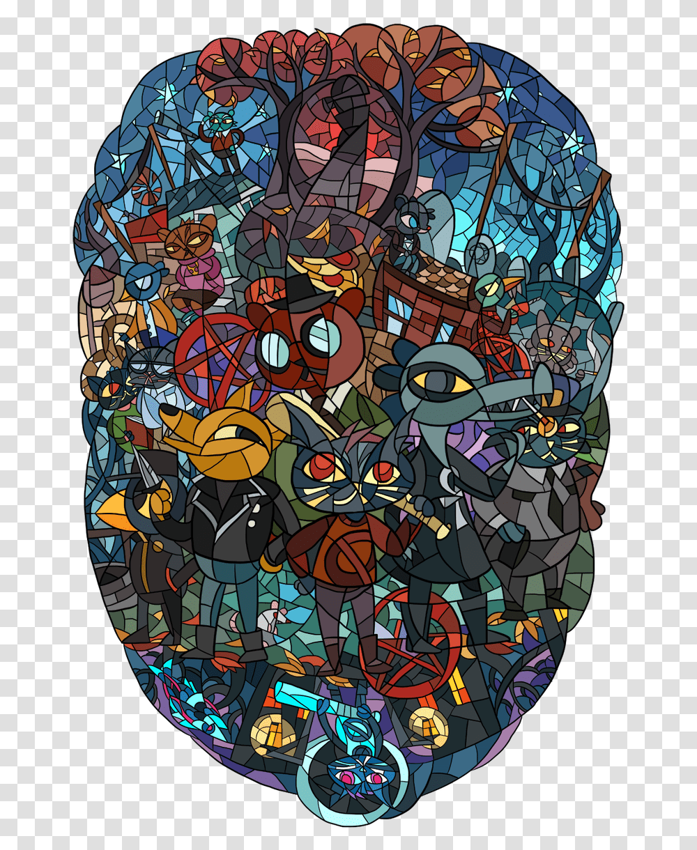 Night In The Woods Characters Art, Collage, Poster, Advertisement, Stained Glass Transparent Png