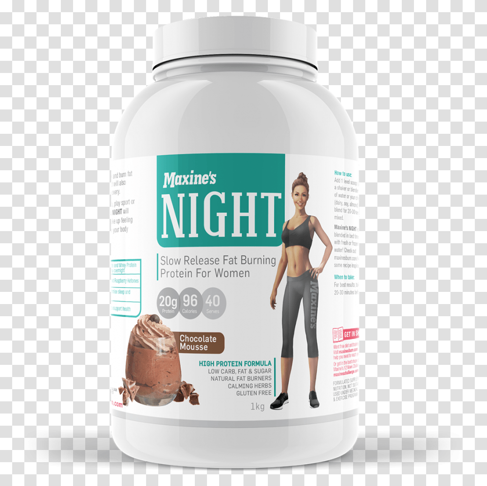 Night Maxines Burn Protein, Person, Shaker, Bottle, Label Transparent Png