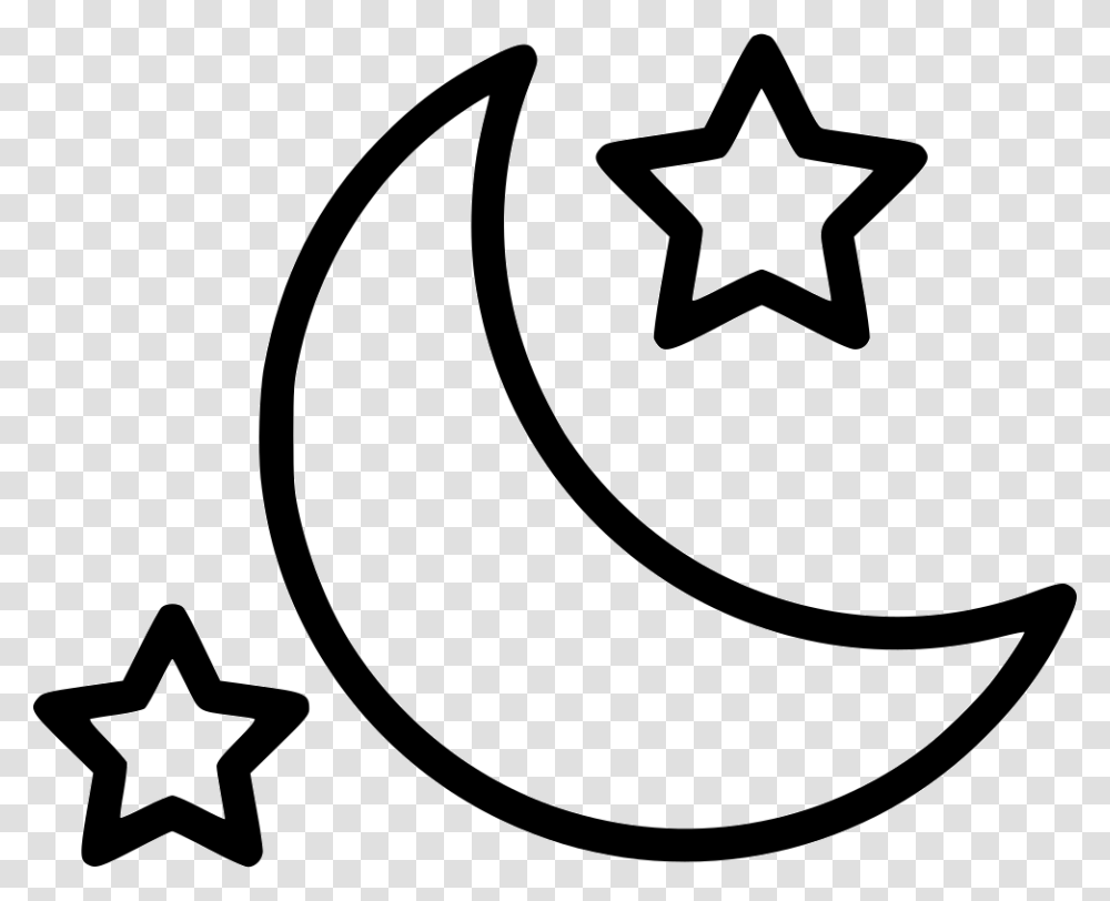 Night Moon Stars Icon Free Download, Star Symbol, Recycling Symbol, Stencil Transparent Png