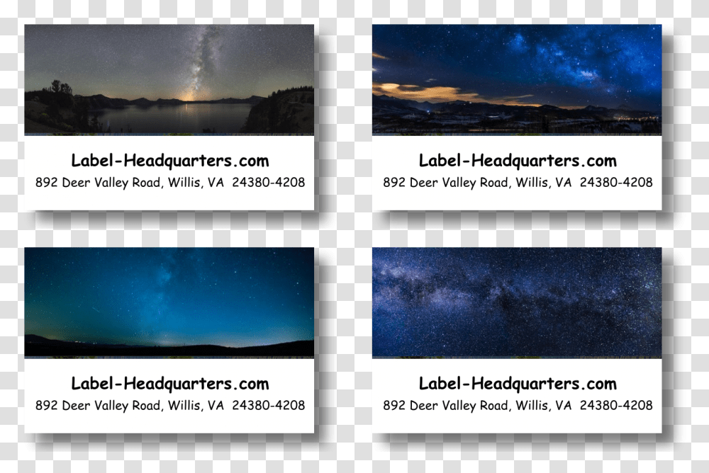 Night Sky Address Labels On Sheets, Collage, Poster, Advertisement, Nature Transparent Png