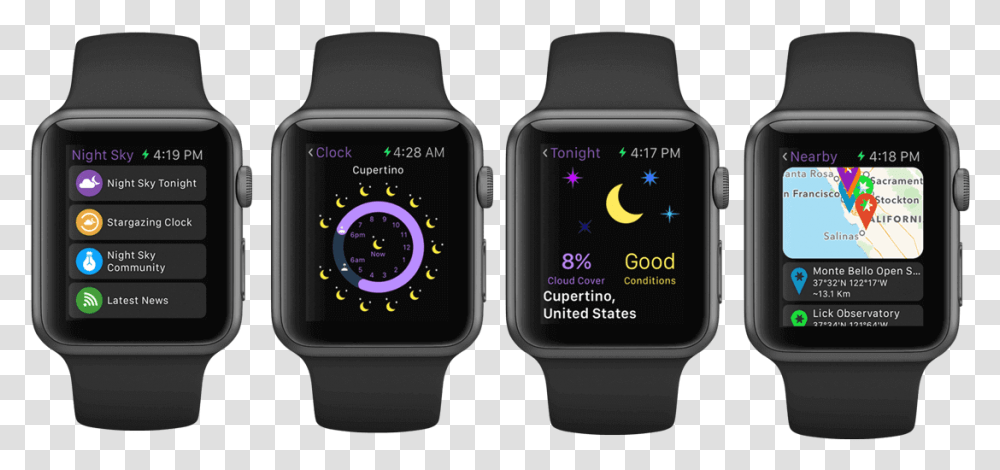 Night Sky For Ios Apple Watch Teaser Apple Watch 4 New Complications, Wristwatch, Digital Watch, Mobile Phone, Electronics Transparent Png