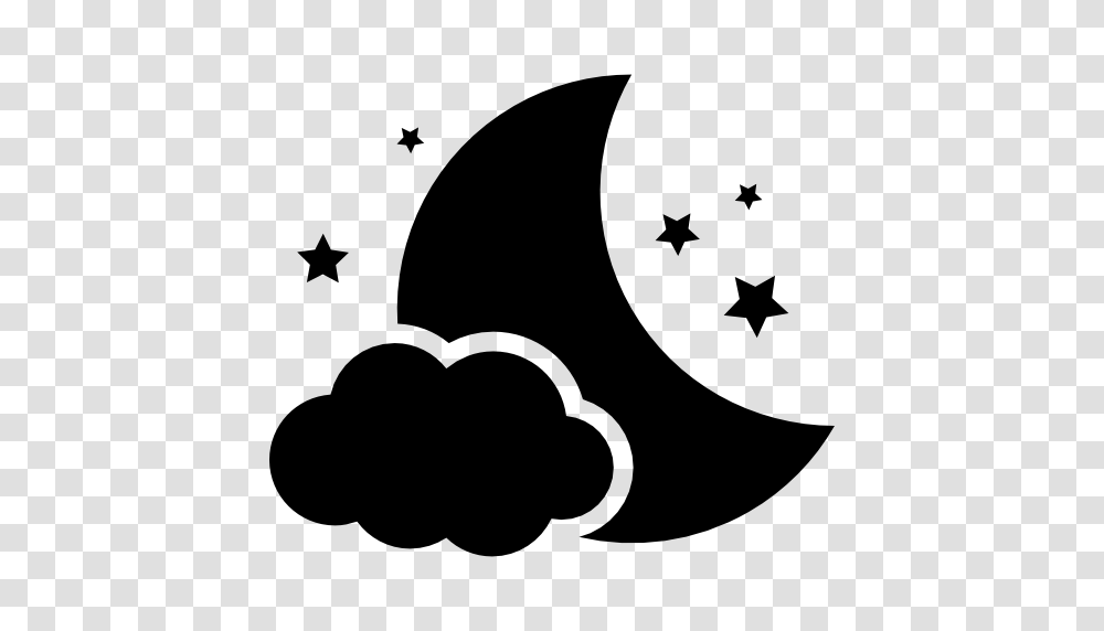 Night Symbol Of The Moon With A Cloud And Stars, Stencil, Bird, Animal, Star Symbol Transparent Png