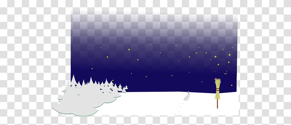 Night Winter Forest Trees Broom Hare Rabbit Public, Nature, Outdoors, Ice, Snow Transparent Png