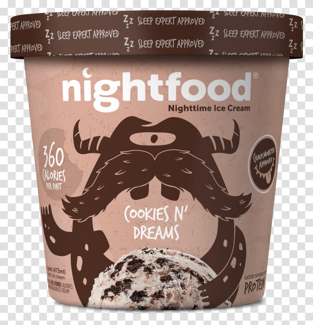 Nightfood Cookies N Nightfood Ice Cream, Dessert, Chocolate, Cocoa, Fudge Transparent Png