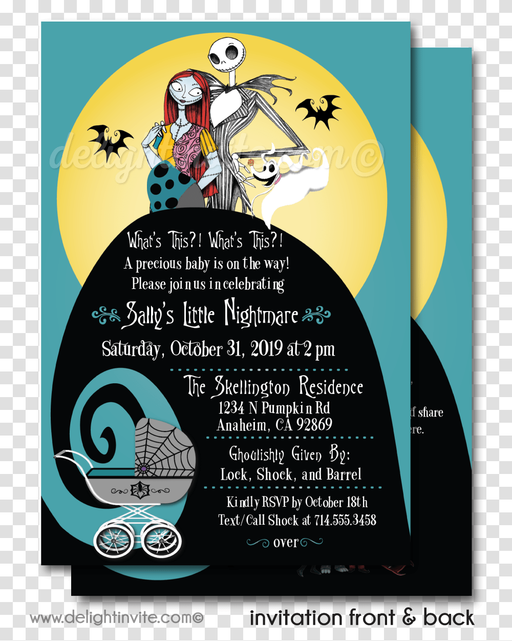 Nightmare Before Christmas Party Invitations, Poster, Advertisement, Flyer, Paper Transparent Png