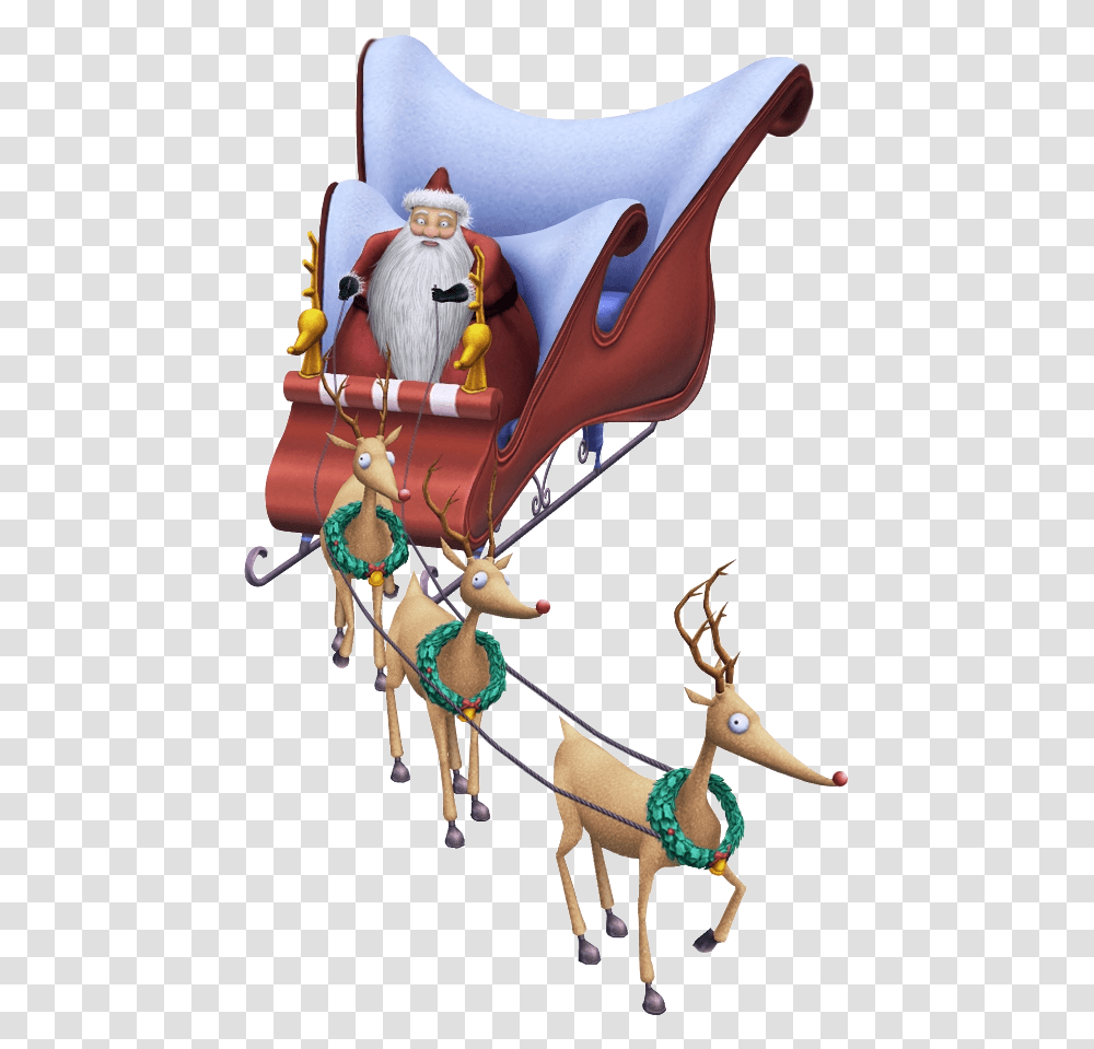 Nightmare Before Christmas Santa Sleigh Santa The Nightmare Before Christmas, Clothing, Carriage, Vehicle, Transportation Transparent Png