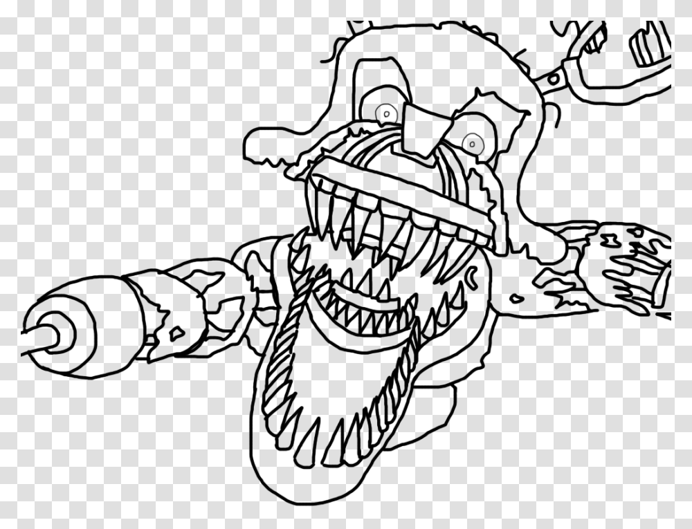 Nightmare Foxy Coloring Pages 3 By Susan, Lion, Wildlife, Mammal, Animal Transparent Png