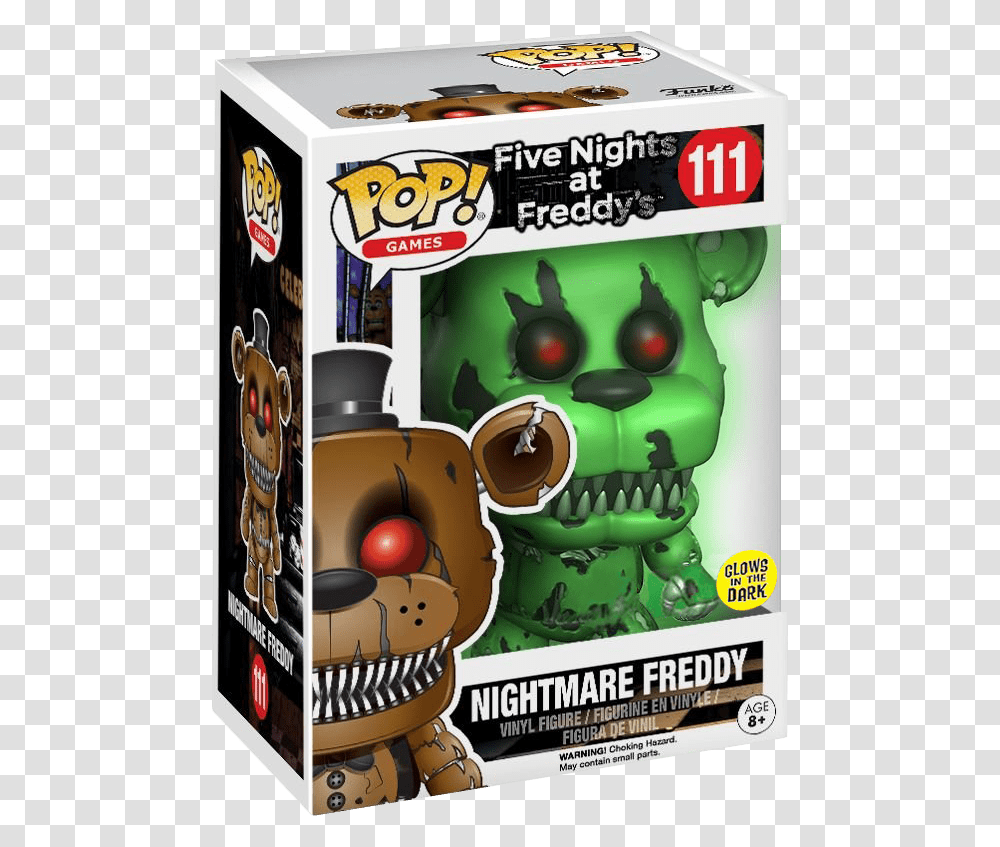 Nightmare Freddy Glow In The Dark Nightmare Freddy Pop, Advertisement, Poster, Flyer, Paper Transparent Png