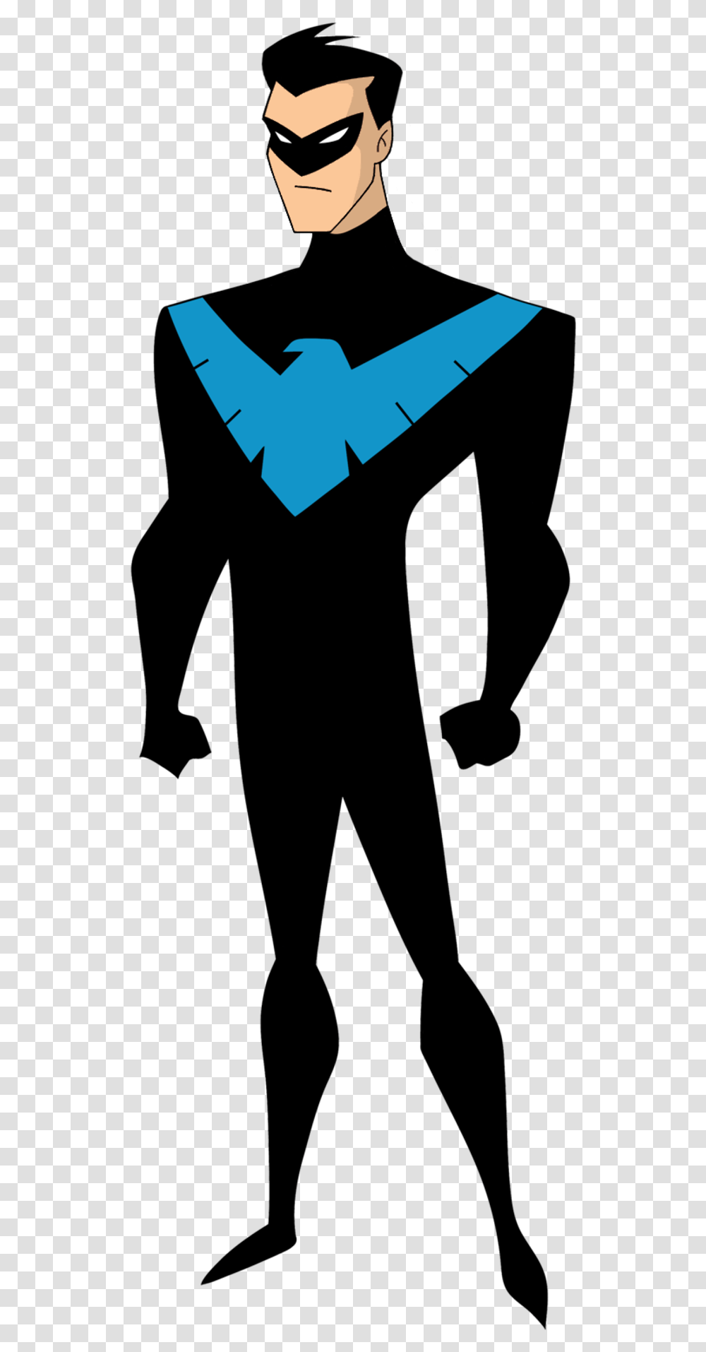 Nightwing Arkham New Batman Adventures Nightwing, Silhouette, Person, Hand Transparent Png