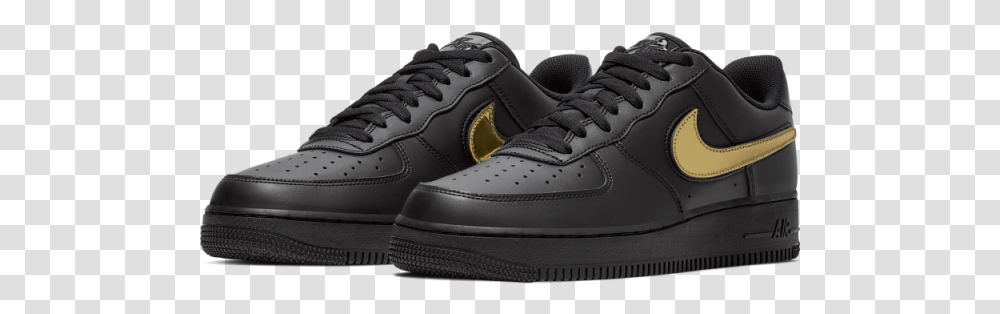 Nike Air Force 1 Black Gold, Shoe, Footwear, Apparel Transparent Png