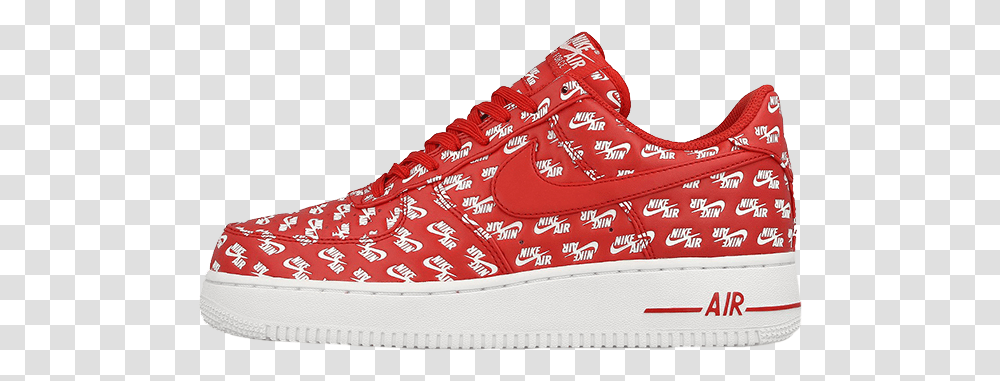 Nike Air Force 1 Logos Air Force 1 Low Top Red, Shoe, Footwear, Clothing, Apparel Transparent Png