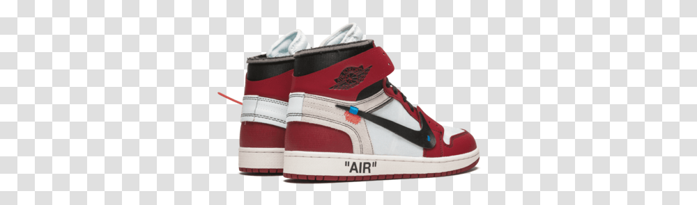 Nike Air Jordan 1 X Off White Red Jordan 1 Chicago Off White, Clothing, Apparel, Shoe, Footwear Transparent Png