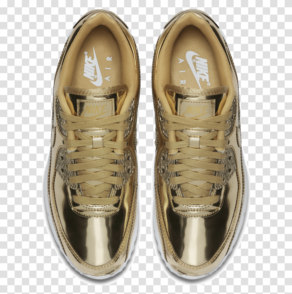 Nike Air Max 90 Sp Air Max 90 Metallic Gold On Feet, Clothing, Apparel, Shoe, Footwear Transparent Png